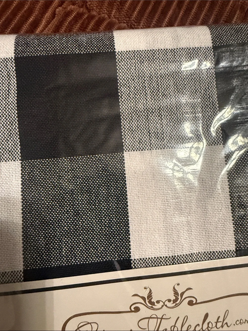 YourTablecloth Black and White Checkered Cotton Table Runner
